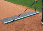 The leading edge works to level surfaces while securely holding the rigid steel mat at a slight angle.