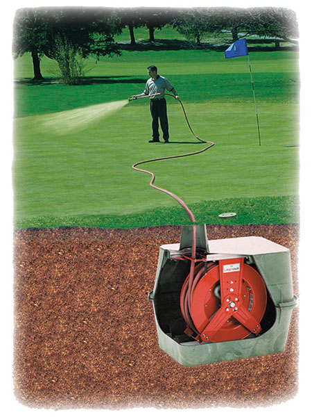 Retractable In Ground Hand Watering System, In Ground Hose Reel