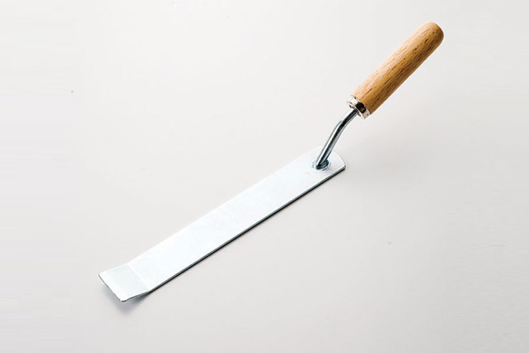 Steel blade with wooden handle