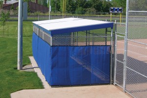 Add windscreen in your team colors with or without a logo to wrap the Beacon Team Dugouts