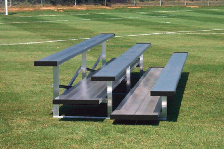 Economy Bleachers, 3 rows with 20″ double foot plank