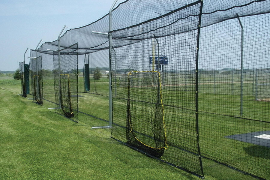 Soft Toss sock net hitting stations for batting cages