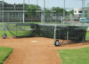 Folding Portable Backstop with the cage folded down