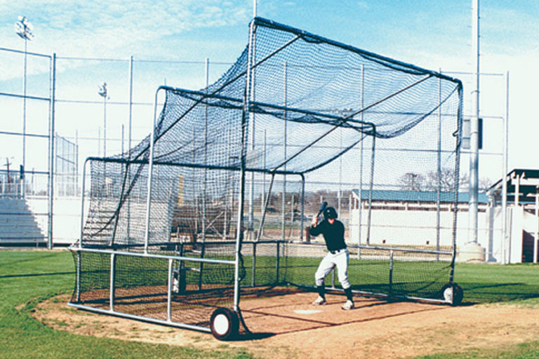 Easy maneuverability with the non-folding portable batting practice backstop