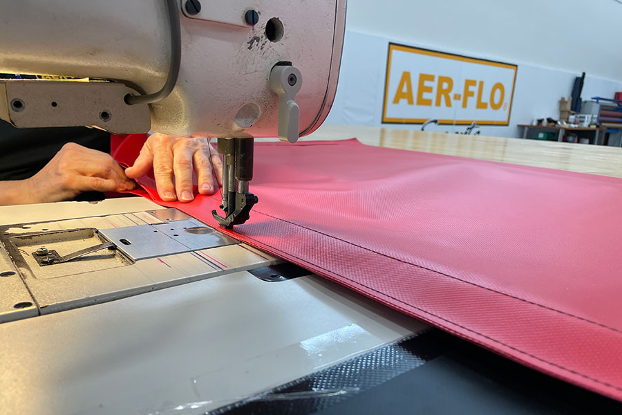 Person stitching fabric