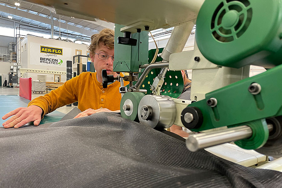 Person working with fabric