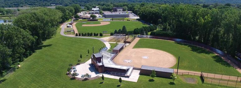 Aerial view of a baseball diamond