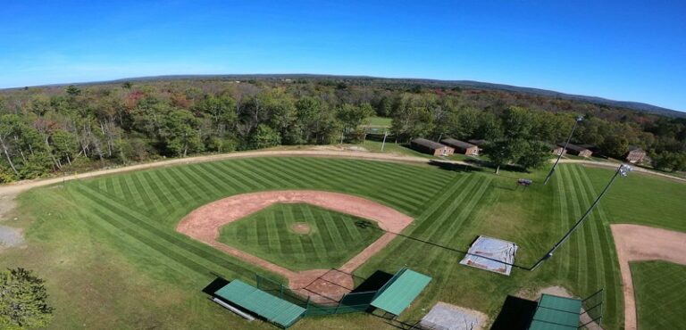 Aerial view of a baseball diamond