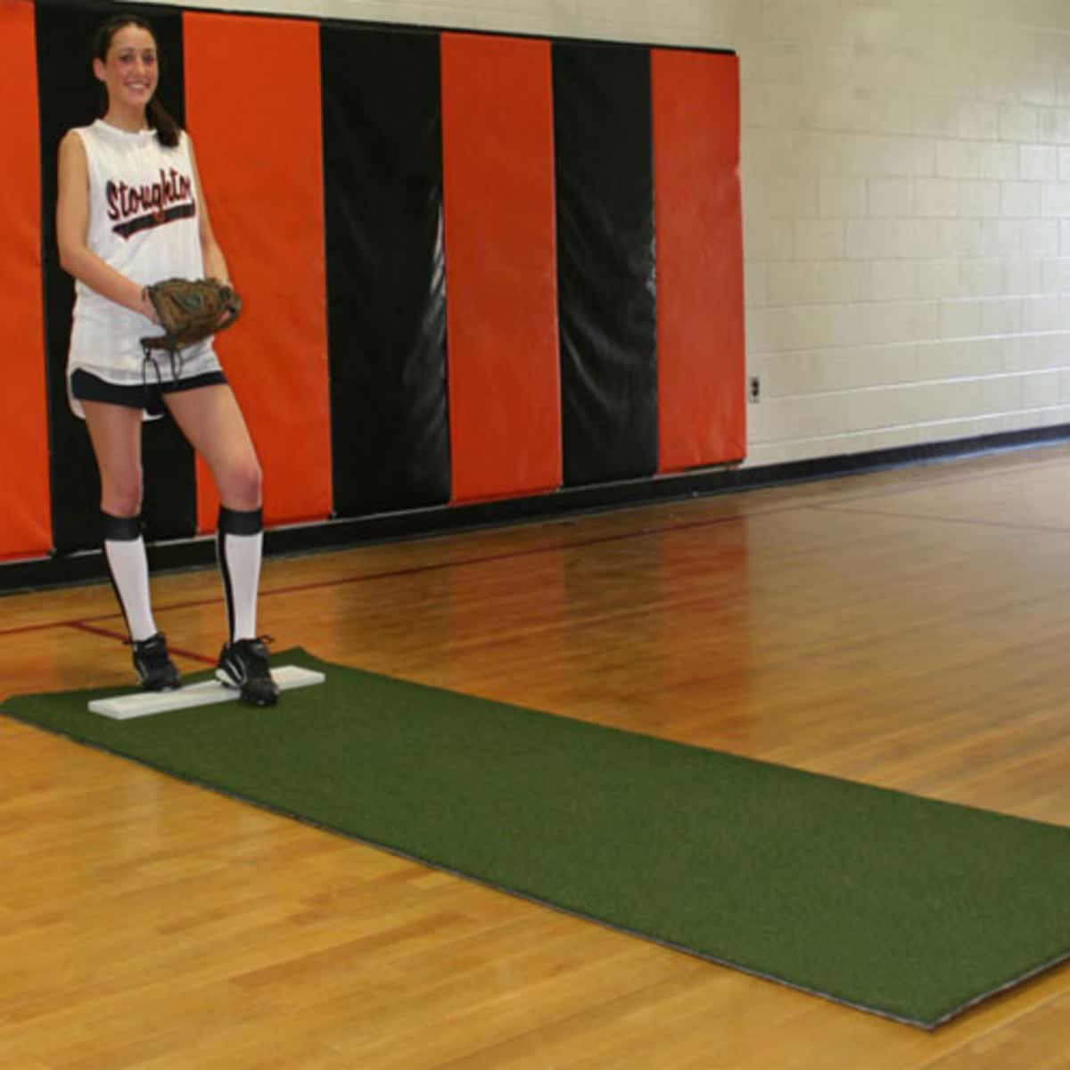 Softball pitching mat