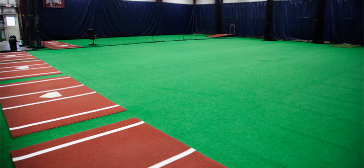 Baseball hitting field with turf